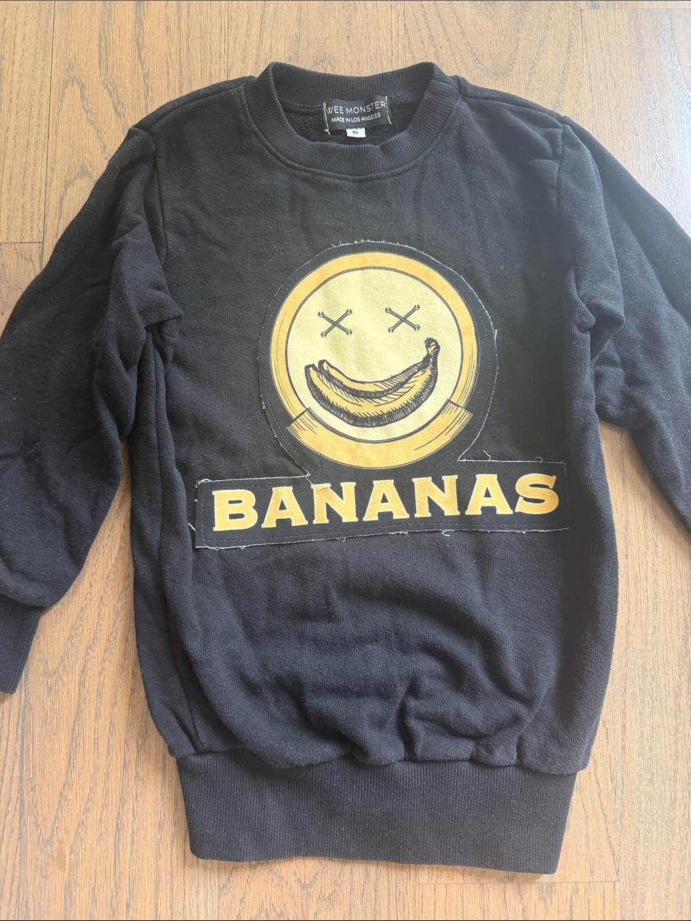 Banana Republic Black Sweatshirt with Yellow Banana Graphic